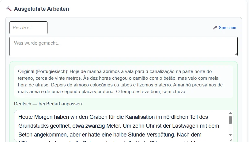 Original und deutsche Übersetzung